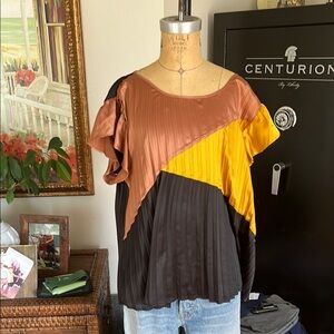 DR2 Orange and Pink Asymmetrical Blouse